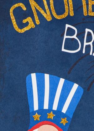 Gnome of the Brave Embellished Suede Garden Flag