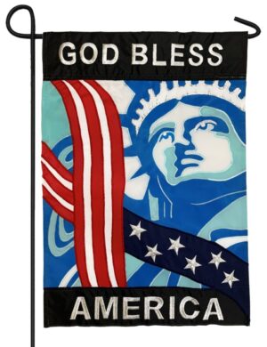 God Bless America Applique Garden Flag