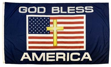 God Bless America Flag and Cross 3x5 Flag