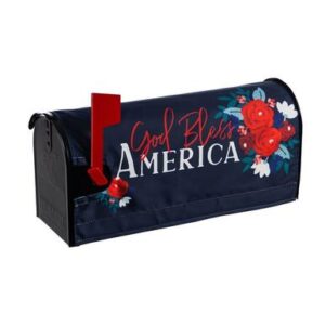 God Bless America Floral Nylon Mailbox Cover
