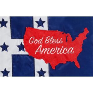 God Bless America Home Applique Garden Flag Detail 1