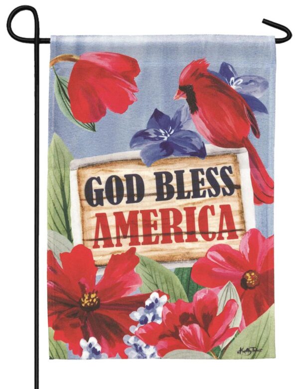 God Bless America Redbird Garden Flag