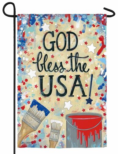 God Bless the USA Drop Cloth Suede Reflections Garden Flag