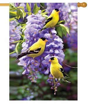 Goldfinch Wisteria House Flag