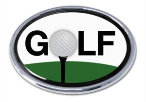 Golf Ball "O" Color and Chrome Car Emblem
