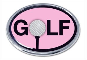 Golf Ball "O" Pink and Chrome Car Emblem