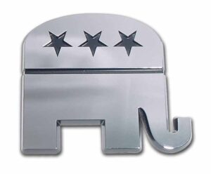 GOP Elephant Chrome Car Emblem