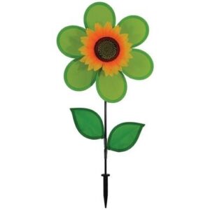 Green Sunflower Wind Spinner