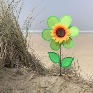 Green Sunflower Wind Spinner