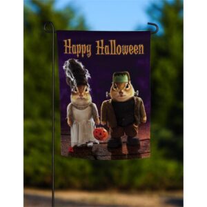 Halloween Chipmunk Monsters Suede Reflections Garden Flag