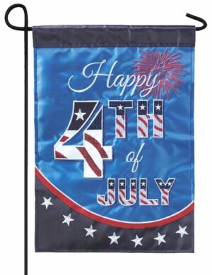 Happy 4th of July Double Applique Garden Flag