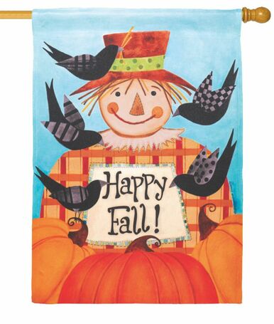 Happy Fall Scarecrow House Flag
