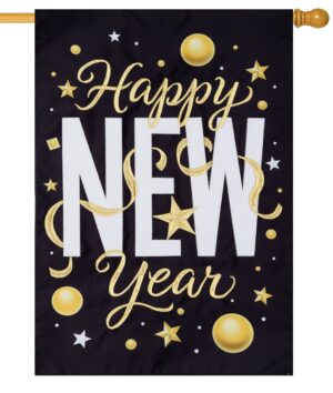 Happy New Year Applique House Flag