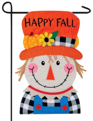 Happy Scarecrow Double Applique Garden Flag
