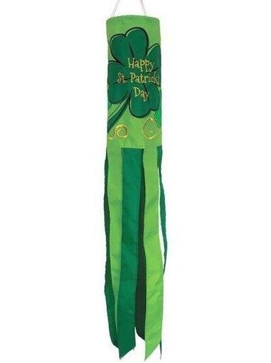 Happy St. Patrick's Day Embroidered Windsock
