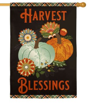 Harvest Blessings Textured Suede House Flag