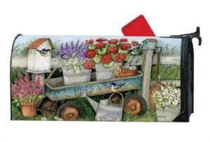 Herb Garden Wagon Mailbox Cover