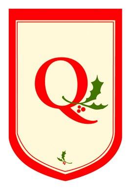 Holiday Monogram Q House Flag