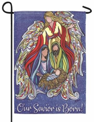 Holy Family with Angel Garden Flag