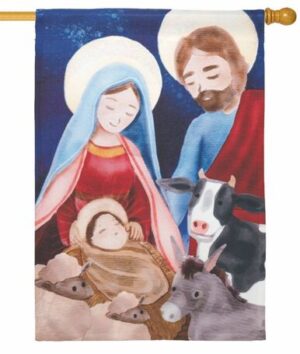 Holy Family with Animals House Flag