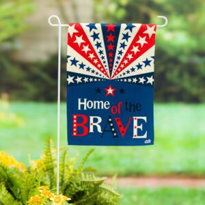 Home of the Brave Suede Reflections Garden Flag