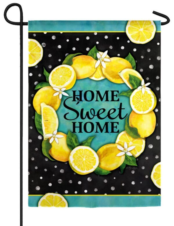 Home Sweet Home Lemons Suede Reflections Garden Flag