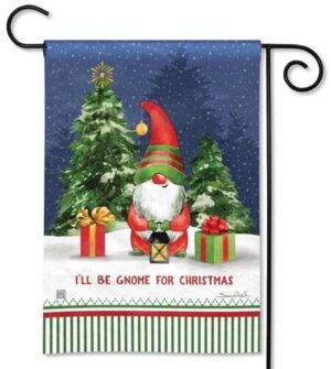 I'll Be Gnome For Christmas Garden Flag