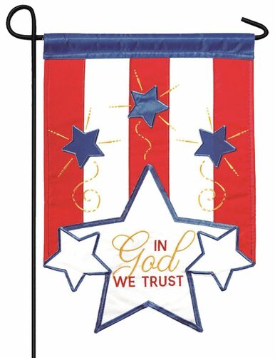 In God We Trust Double Applique Garden Flag