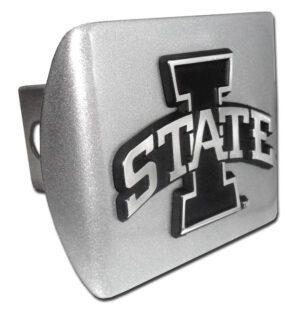 Iowa State University Brushed Chrome Hitch Cover