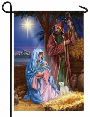 Jesus Mary and Joseph Garden Flag