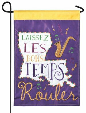 Let the Good Times Roll Double Applique Garden Flag