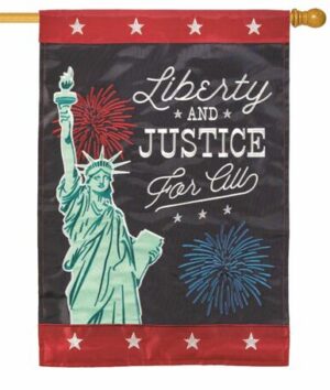 Liberty and Justice Double Applique House Flag