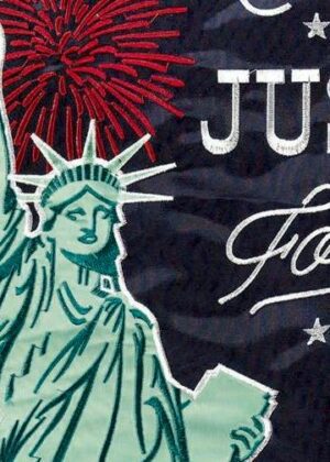 Liberty and Justice Double Applique House Flag Detail