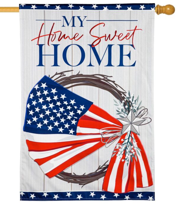 Linen American Flag Wreath Decorative House Flag