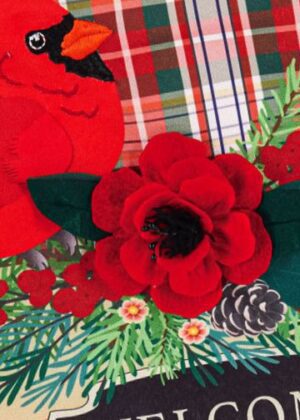 Linen Birdhouse in Plaid Decorative Garden Flag