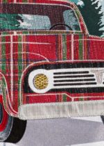 Linen Christmas Plaid Truck Decorative Garden Flag Detail 1