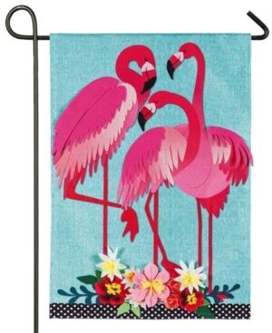 Linen Flamingo Trio Decorative Garden Flag