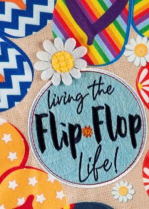 Linen Flip Flop Life Decorative Garden Flag