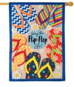 Linen Flip Flop Life Decorative House Flag