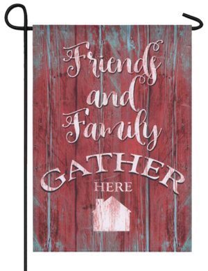 Linen Friends and Family Gather Decorative Garden Flag