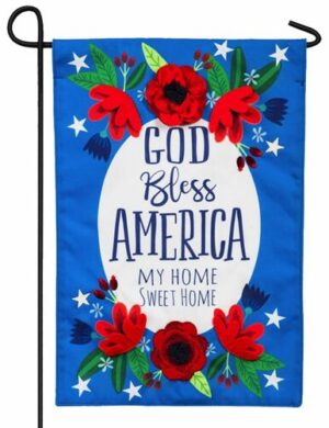 Linen God Bless America Decorative Garden Flag