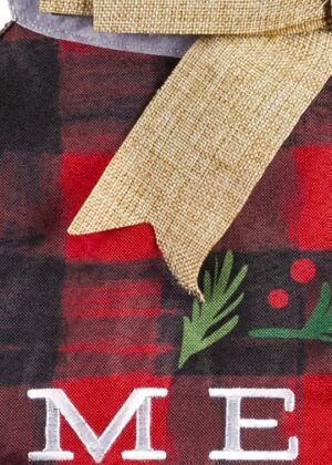 Linen Merry Christmas Mason Jar Decorative Garden Flag Detail 1