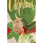 Linen Merry Christmas Stripes Applique Garden Banner