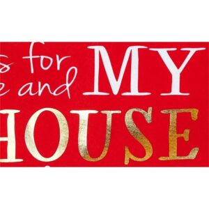 Linen Serve the Lord Embellished Decorative House Flag
