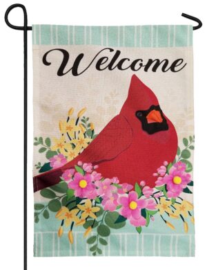 Linen Spring Cardinal Decorative Garden Flag