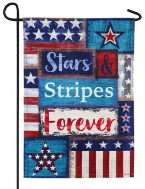 Linen Stars and Stripes Forever Decorative Garden Flag