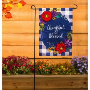 Linen Thankful and Blessed Decorative Garden Flag