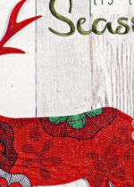 Linen Tis The Season Reindeer Decorative Garden Flag Detail 2