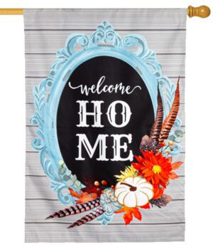 Linen Welcome Home Frame Decorative House Flag