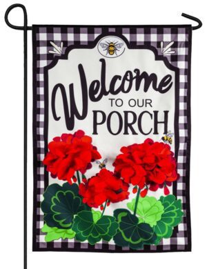 Linen Welcome To Our Porch Decorative Garden Flag
